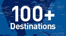 Network expands to more than 100 destinations in the U.S, Latin America and Caribbean.